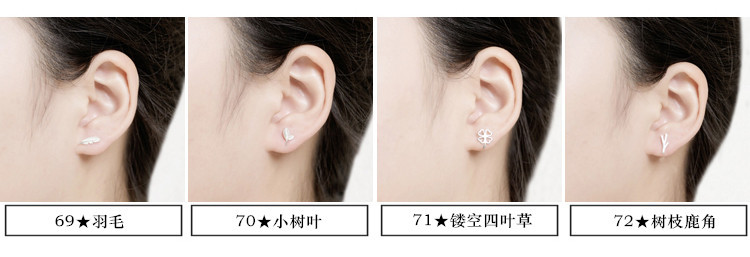 S925纯银韩国个性冷淡风小耳钉女简约创意气质学生百搭耳环耳饰品详情47