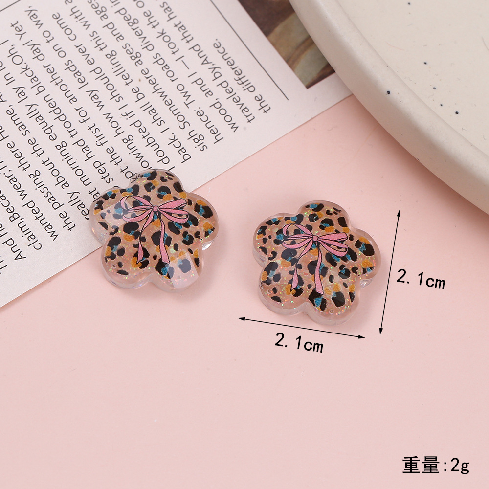 High-transparency cut leopard print graphic epoxy resin AB adhesive patch children's diy flower-shaped jewelry accessories, mobile phone shoe flower decoration materials pic 10