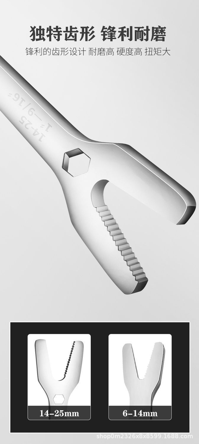 Universal wrench, double-head universal type for glasses, universal plate adjustable wrench, small open-end wrench, self-tightening wrench, multi-functional pic 6