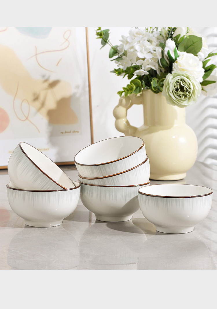 高颜值陶瓷碗碟2024新款碗盘餐具家用饭面碗汤碗组合乔迁送礼陶瓷详情7