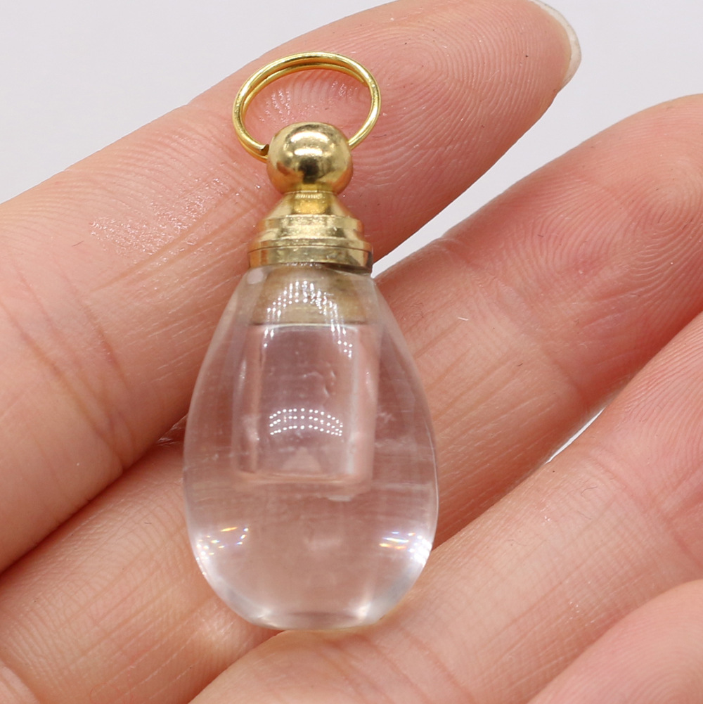 Exquisite natural semi-precious stone perfume bottles, white crystal, various shapes, DIY accessories, fashionable and exquisite wholesale production pic 20