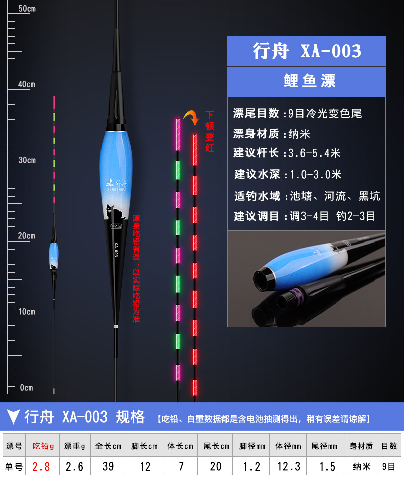 Luminous float bite hook color-changing float large object electronic float night fishing carp float super bright intelligent alarm fishing gear hard tail pic 58