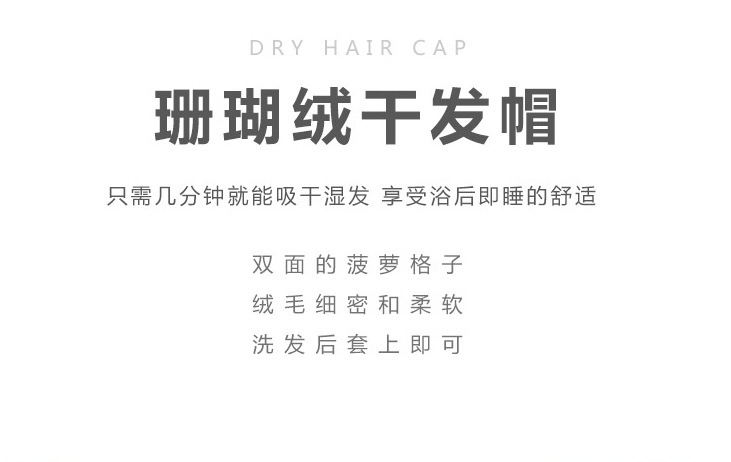 【 Chi Jia 】 Ultra-fine fiber Teak dry hair cap, absorbent coral fleece shower cap, quick-cleaning headscarf, thickened pic 3