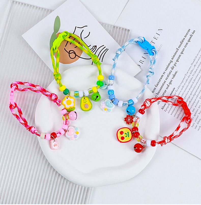 宠物项圈狗狗彩色铃铛编织颈圈小猫舒适安全扣宠物装饰手链饰品详情5