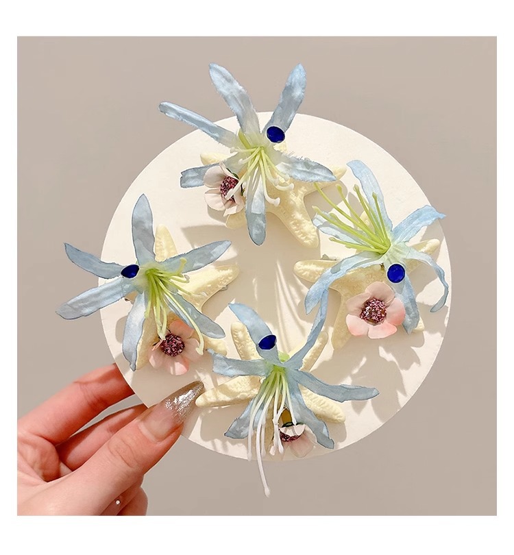 Ocean Series hair clips, eternal flowers, starfish, shells, berries, headwear, seaside vacation, photo clips and hair accessories pic 16