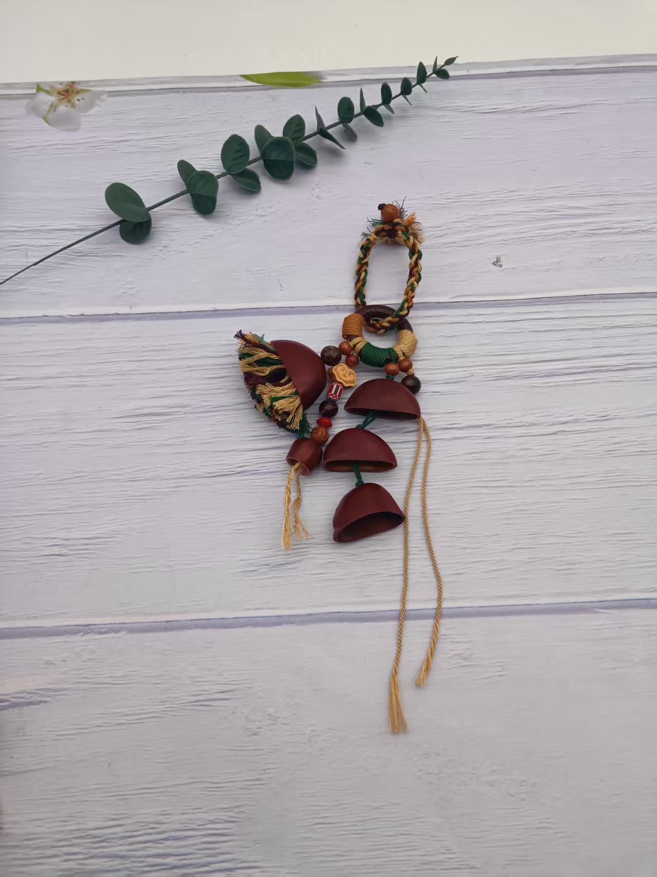 手工编织天然果壳疗愈系挂件景区热卖包包挂饰文玩包挂摇铃车挂详情3