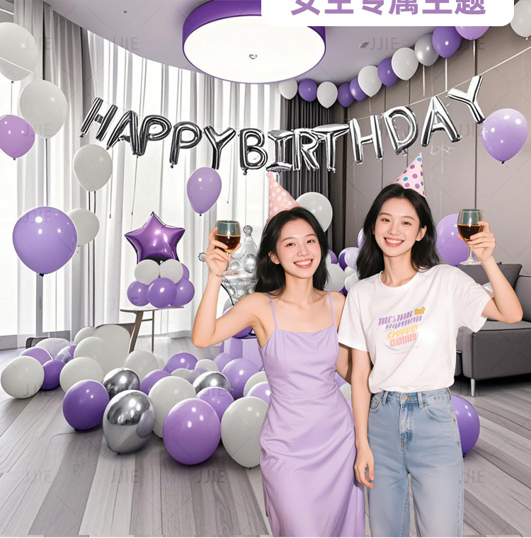 生日快乐气球装饰品套装氛围感道具背景墙布置场景男朋友派对套餐详情10