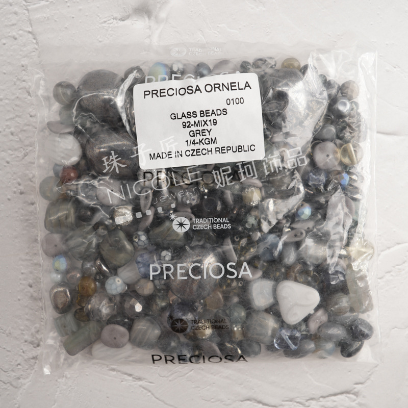 新款捷克玻璃珠preciosa多尺寸款式玻璃混珠多色系列250克装详情8