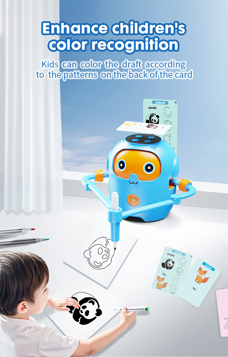 亚马逊爆款益智儿童绘画机器人 儿童玩具3-6岁环保材质智能早教机详情7