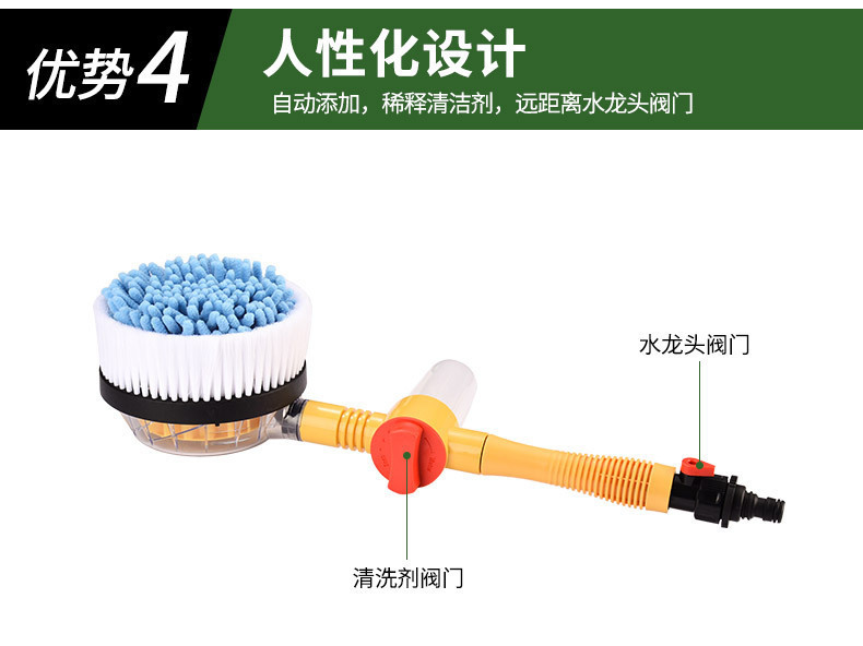 源头厂家洗车神器通水刷雪尼尔自动旋转拖把家用擦车长柄伸缩刷子详情27