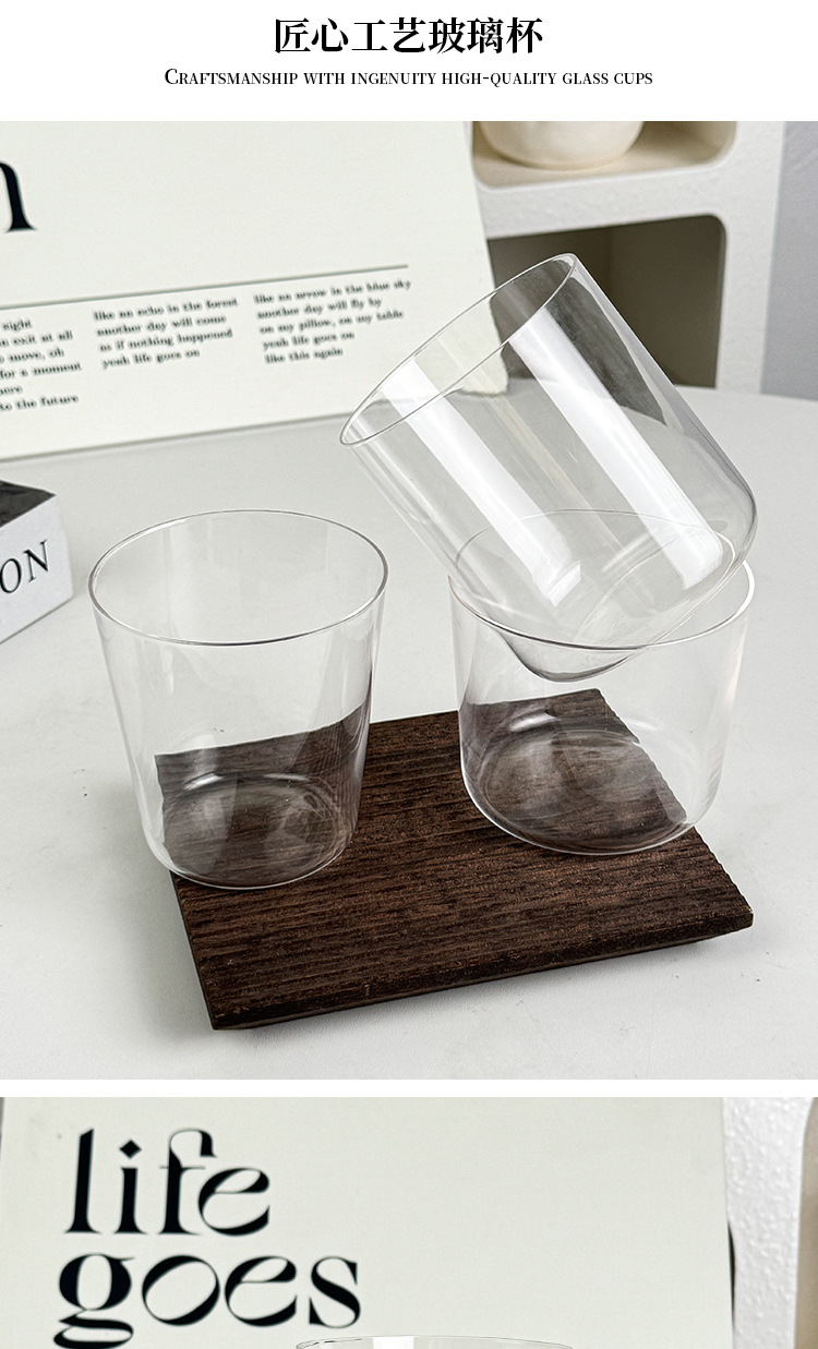 拿铁杯简约茶杯鸡尾酒杯冷饮杯子ins风阔口玻璃咖啡杯轻薄冰美式详情2