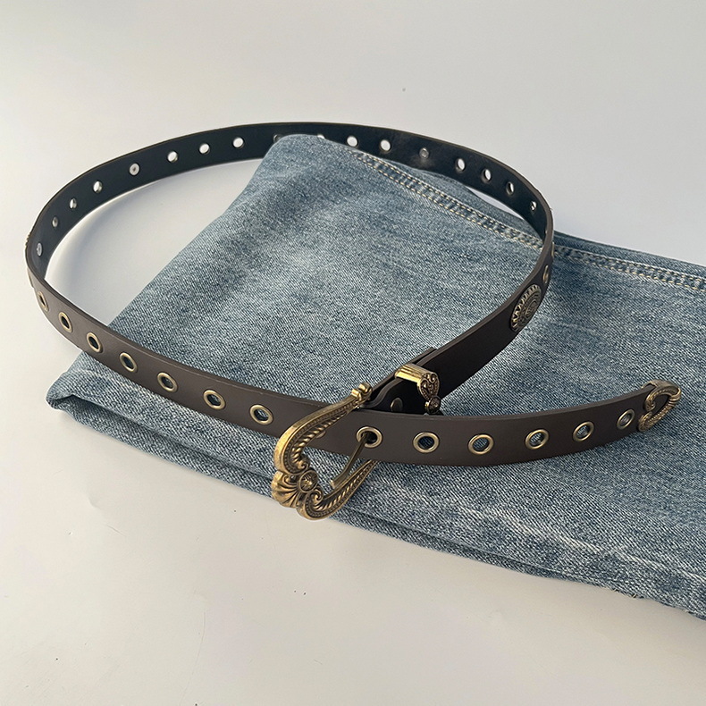 跨境欧美风铆钉复古雕刻镂空针扣女士腰带配休闲裤牛仔裤百搭装饰详情2