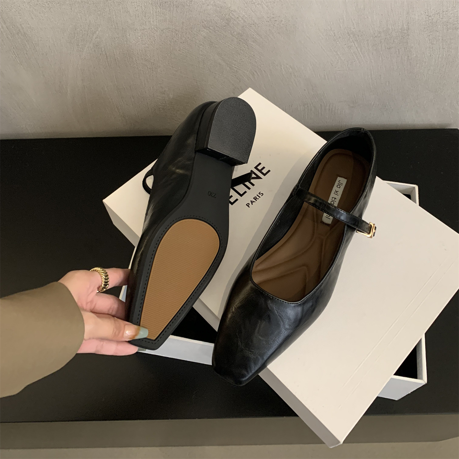 法式晚风气质通勤单鞋女2025新款秋季韩版仙女粗跟玛丽珍小皮鞋子详情15