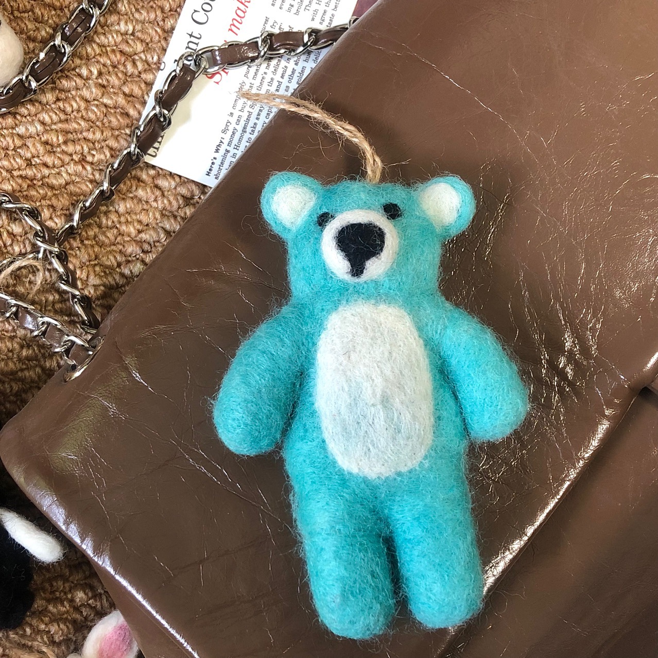 2025 New Nepalese wool felt keychain pendant, cute little sheep and dog bag pendant, car hanging doll pic 11