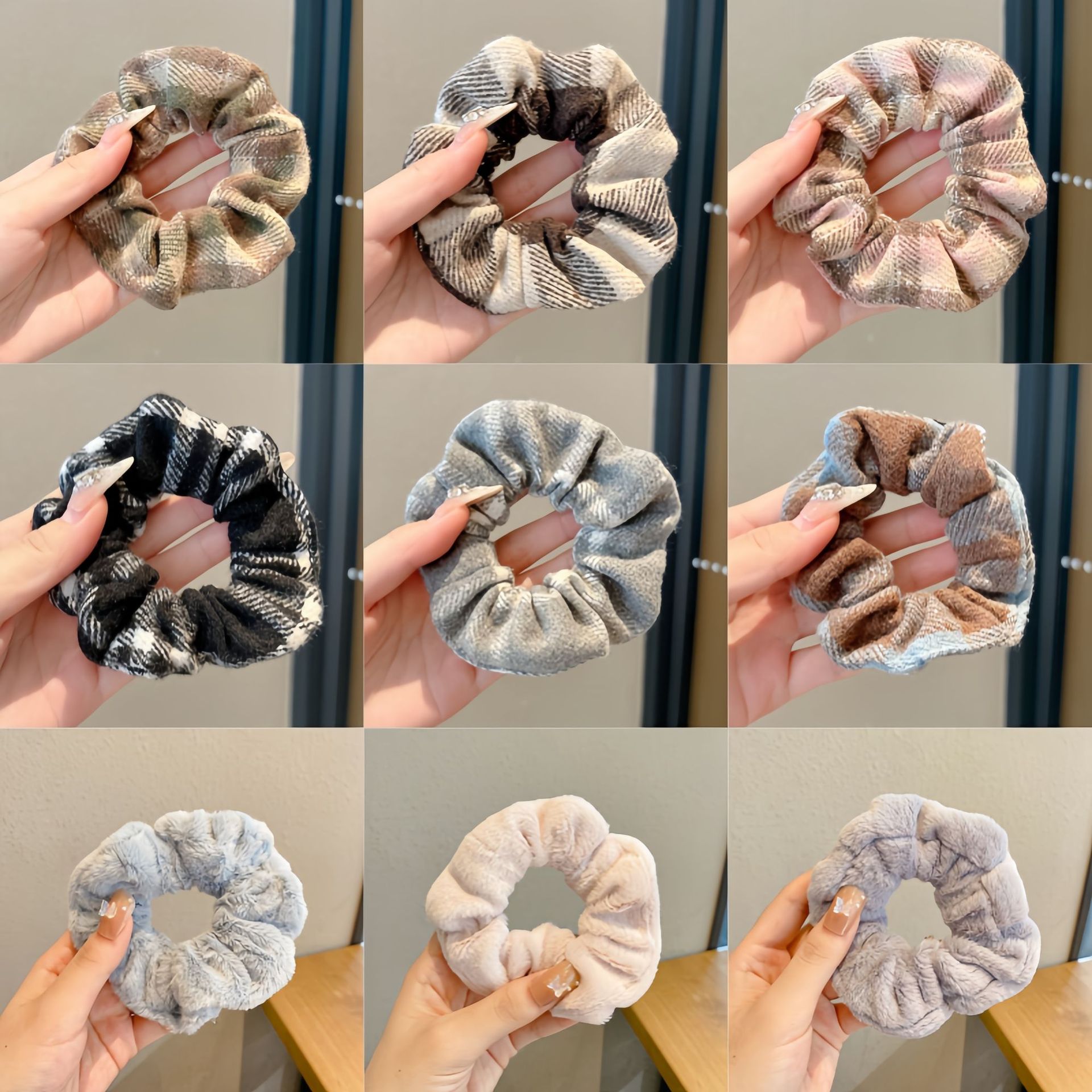 韩版秋冬毛绒大肠发圈女网红猪大肠发绳橡皮筋头饰发饰品头带详情2