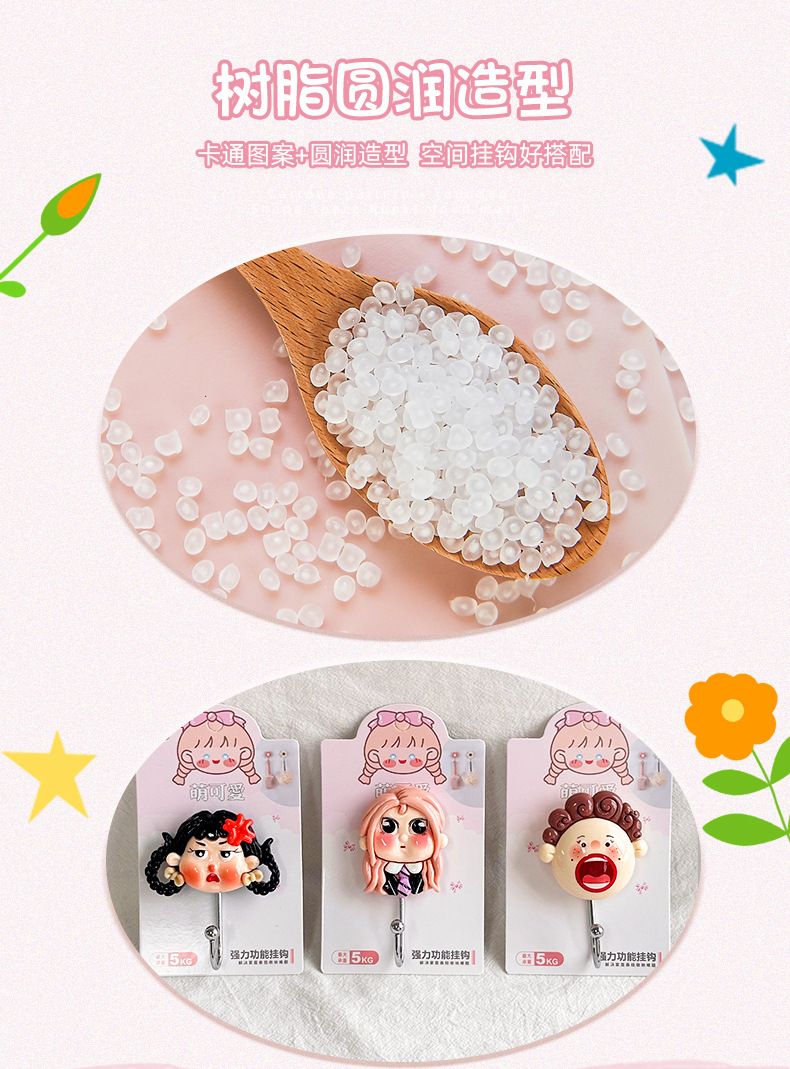 Cross-border best-selling resin cartoon cute strong adhesive key wall hanging, wall hanging hanger hook, seamless towel adhesive hook pic 7