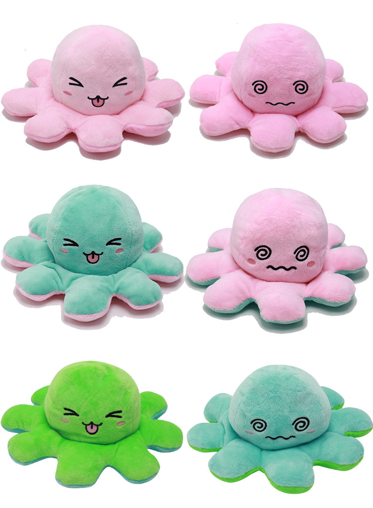 New flip octopus doll, flip octopus with double-sided expression toy, octopus plush doll in stock for wholesale pic 23