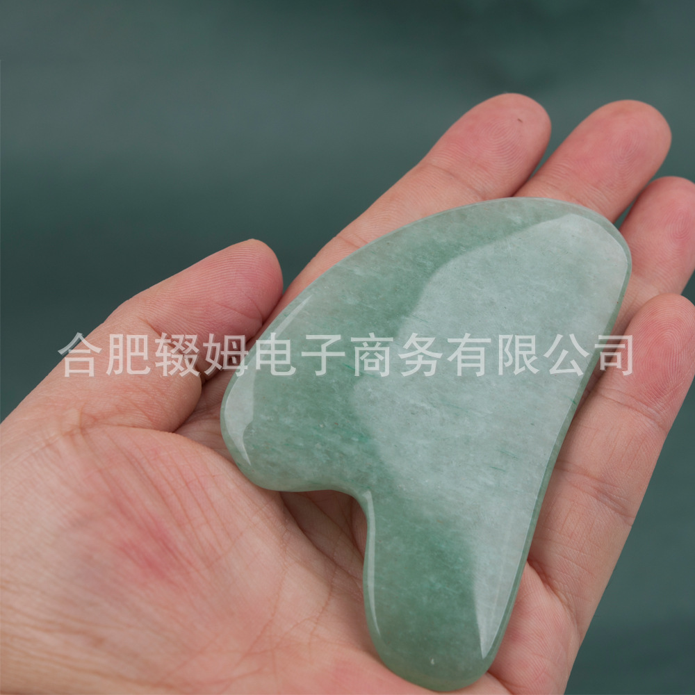 玉石刮痧板绿东陵刮痧按摩工具面部按摩身体刮痧保健按摩用品皮肤护理详情15