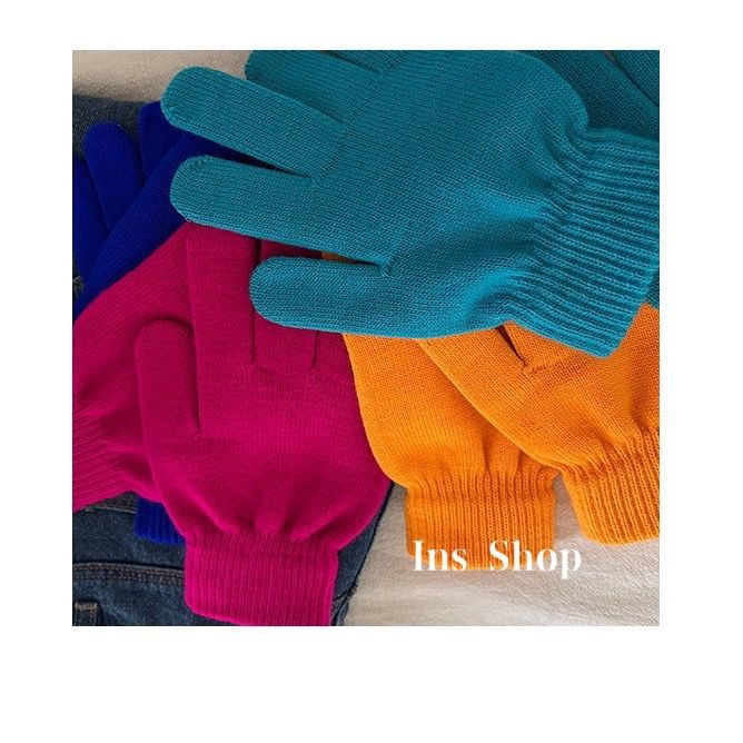 ins candy-colored gloves for warmth and cold protection in autumn and winter, solid color, versatile, student woolen knitted, couple cross-border bestsellers pic 38