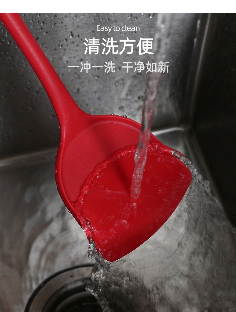 加厚硅胶锅铲厨房用品耐高温不粘锅炒菜铲子家用烹饪硅胶中华铲子详情8