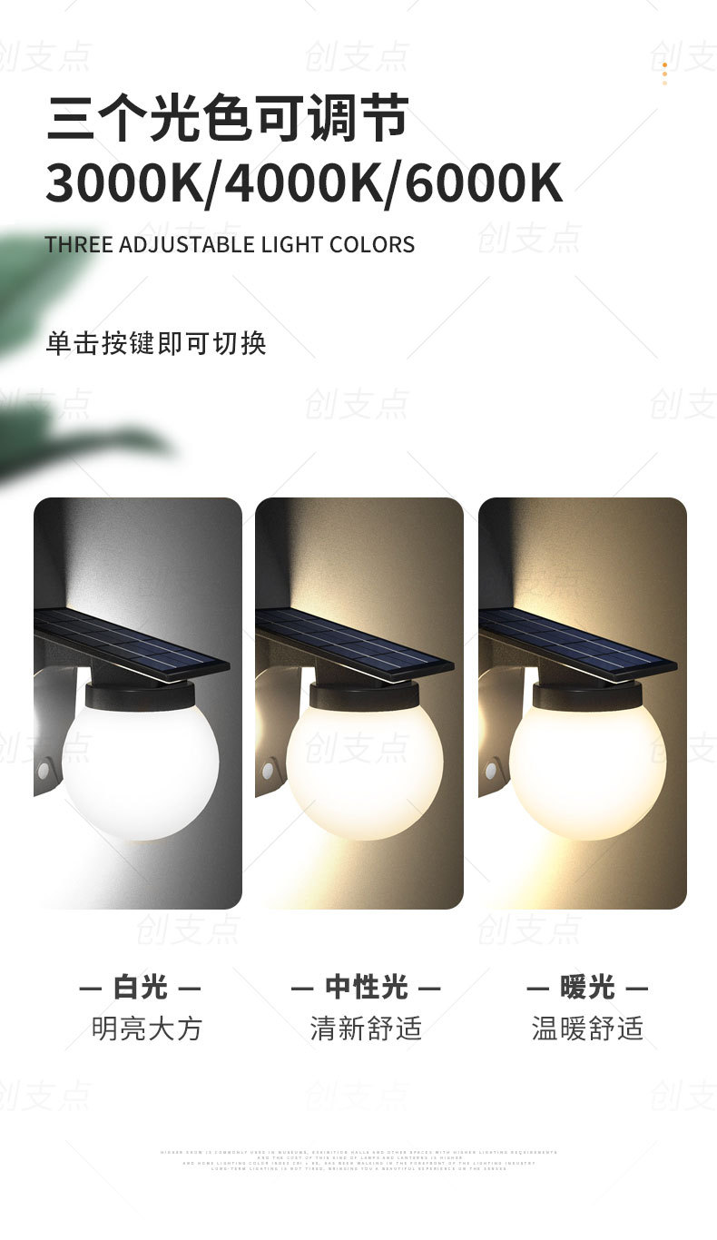 New cross-border solar decorative lamp, outdoor waterproof, courtyard landscape, villa garden decoration, spherical wall lamp pic 8