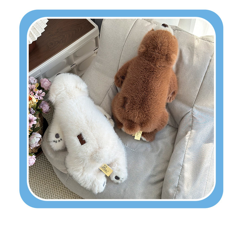 Simulación transfronteriza oso polar peluche juguete de dormir tira larga cojín sofá cojín 80cm single scissor muñeca al por mayor pic 14