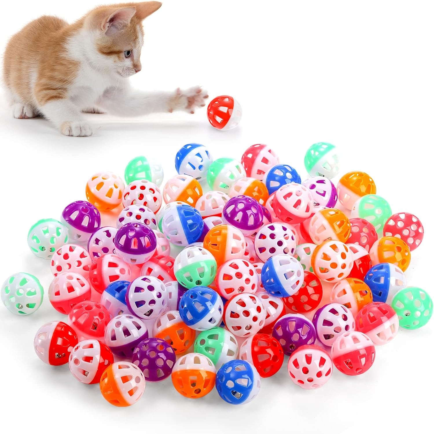 3.8cm hollowed-out bell ball factory direct sales, cat self-entertainment and boredom cat toys, best-selling cat teasing balls on Amazon pic 7