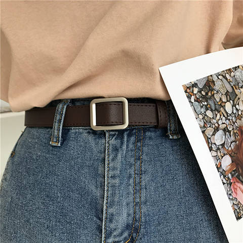 Perforated belt, practical and decorative jeans for women, black, thin, fashionable and retro student, ins style belt, trendy for ladies pic 18