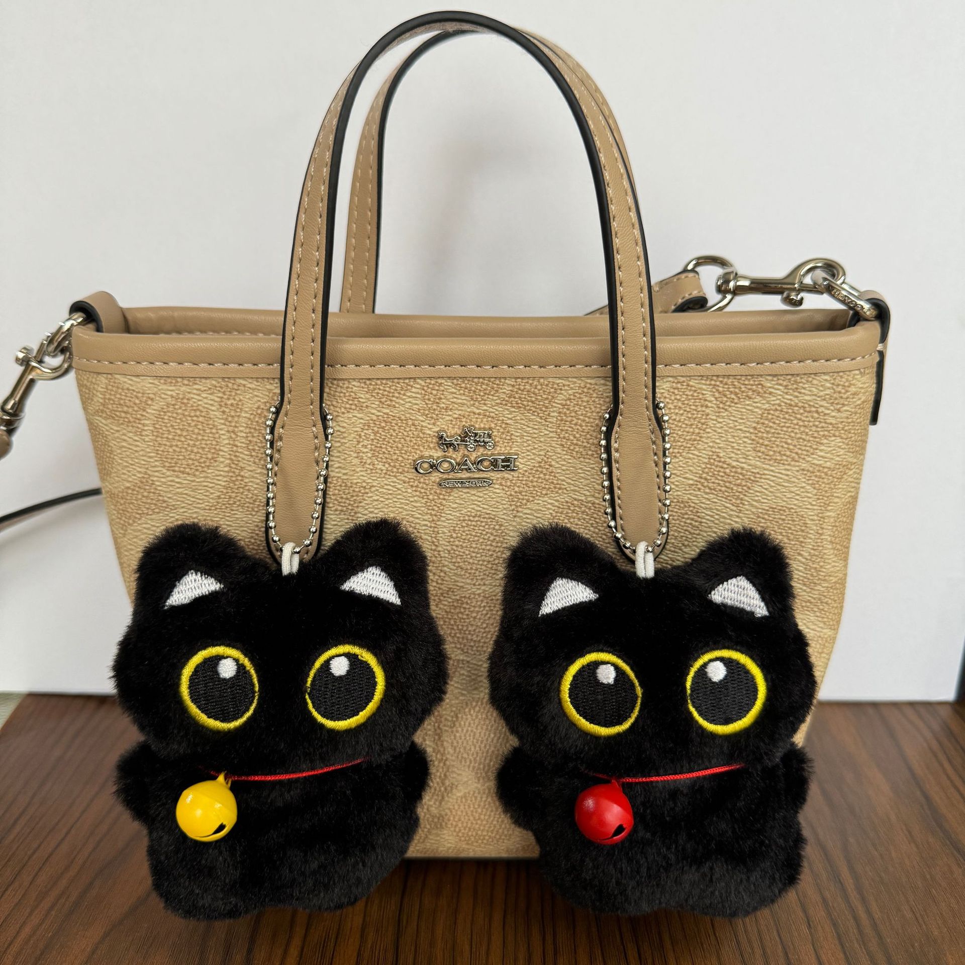 Cartoon black cat doll plush toy pendant, little cat toy pendant, cute gift, squeaky squeaky bag accessory pic 11