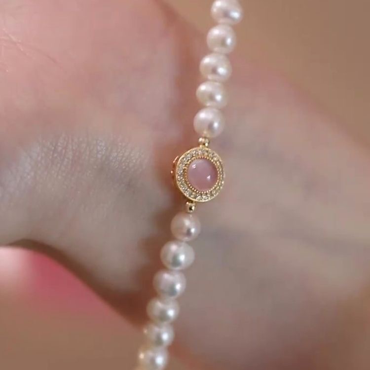 红绳水晶手串珍珠手链铜微镶手环时尚简约女生饰品详情5