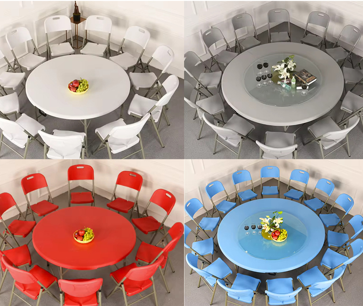 外贸热销便携可折叠桌面塑料桌长方形桌子带提手户外野餐露营聚会详情20