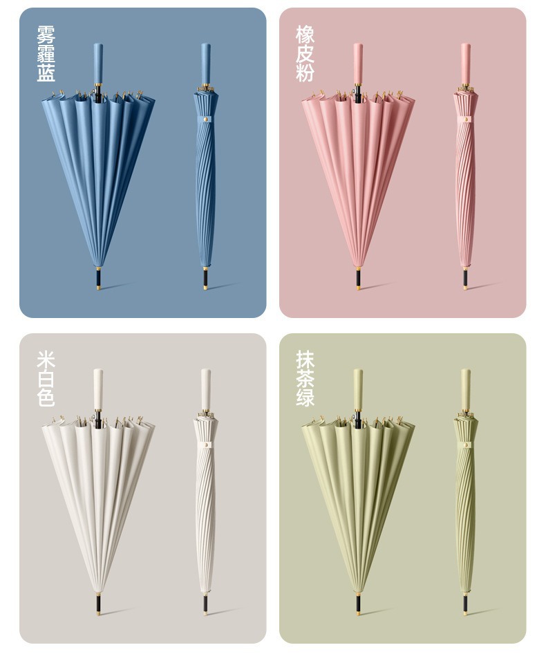 24骨雨伞超大号双人长柄伞加厚防晒加固抗风暴直杆广告伞定制logo详情19