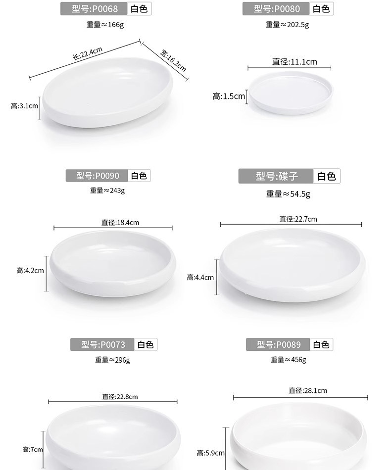 Melamine imitation porcelain small plates, Korean-style round small dish plates, snack plates, creative cold dish small plates for hotel restaurants, commercial use pic 9