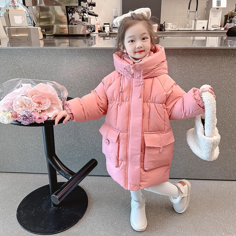 女童羽绒服中长款冬季2024新款女宝冬装外套白鸭绒女孩秋冬款童装详情5