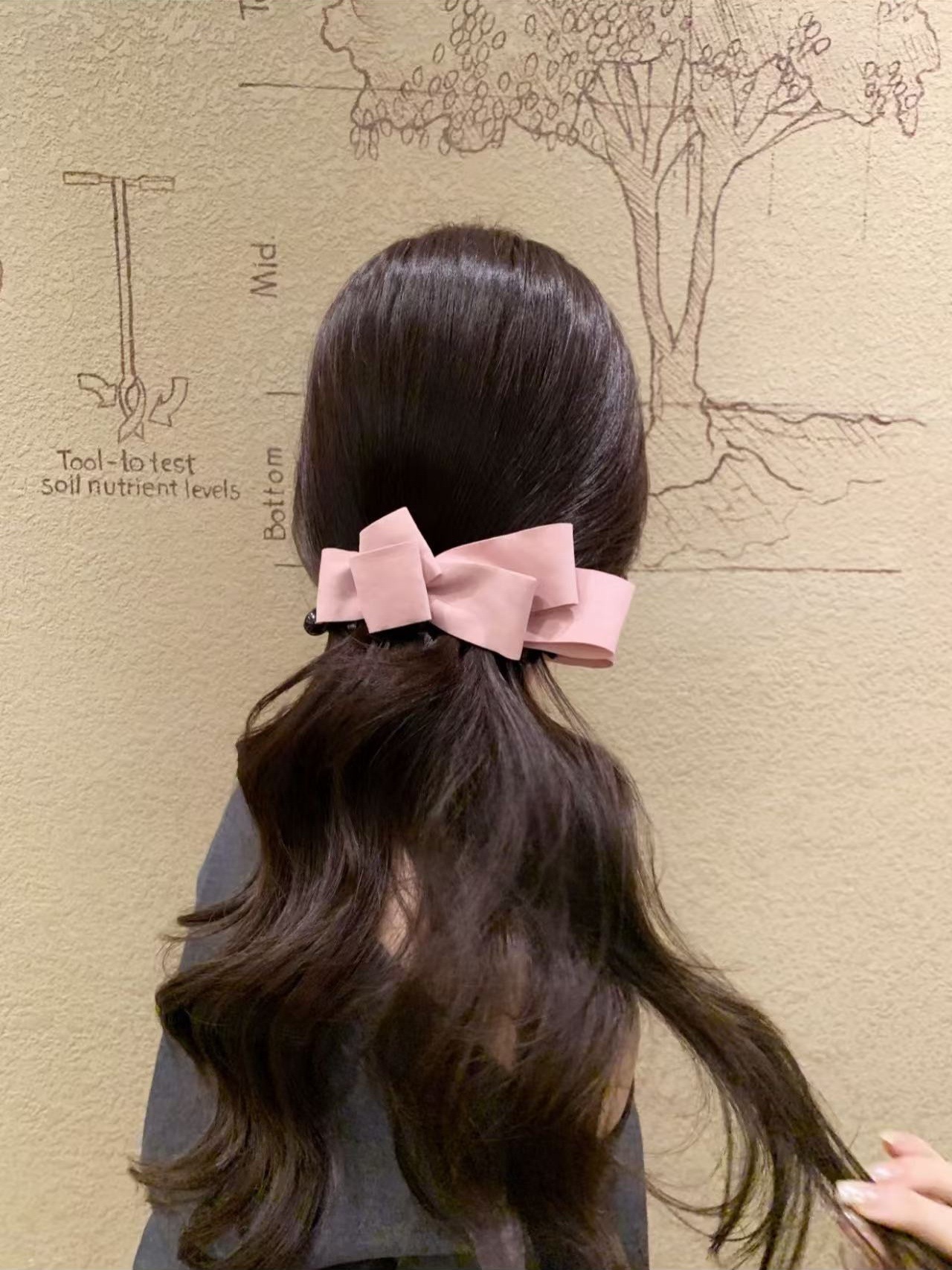 早秋韩系高级感麂皮绒多层蝴蝶结香蕉夹女后脑勺盘发夹马尾夹发饰详情5