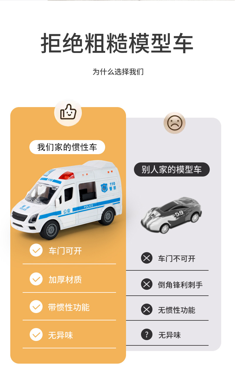 惯性特斯拉车皮卡玩具汽车模型儿童玩具仿真越野车三开门礼品批发详情10