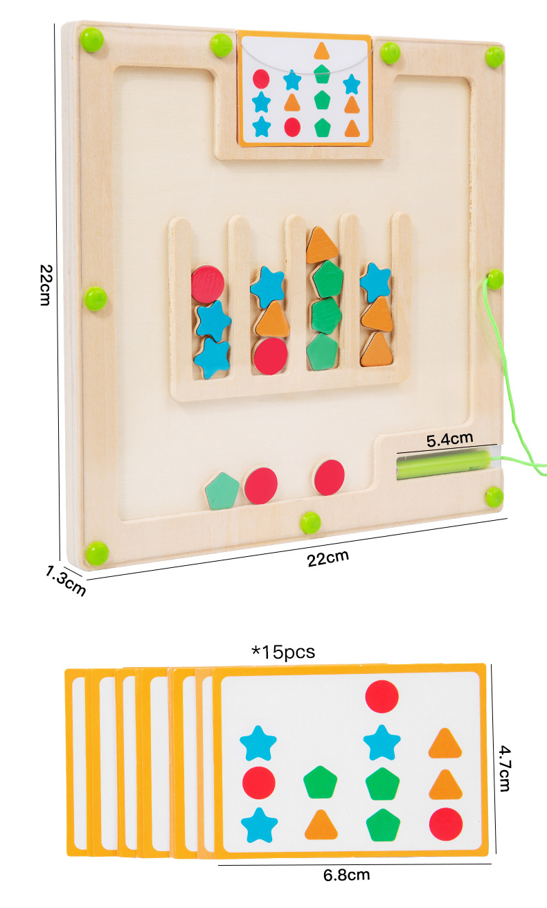 Baby magnetic color classification, positioning, counting board, pen movement maze, math enlightenment, cognitive matching, wooden toys pic 116