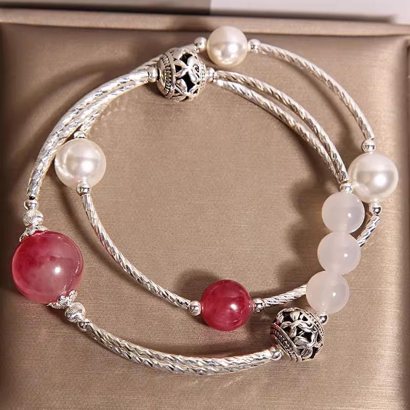 Natural aquamarine bracelet for women, light luxury, niche and exquisite aquamarine crystal bracelet, a high-end gift for your best friend pic 2
