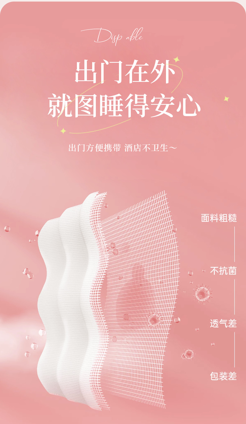 旅行四件套印花一次性床单套装隔脏睡袋酒店床上用品枕套被罩批发详情7