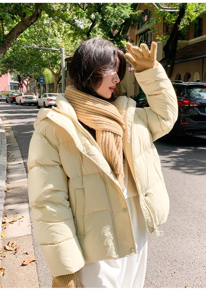 奶米色女装短款羽绒服女冬季新款2025小个子韩版宽松90白鸭绒外套详情22