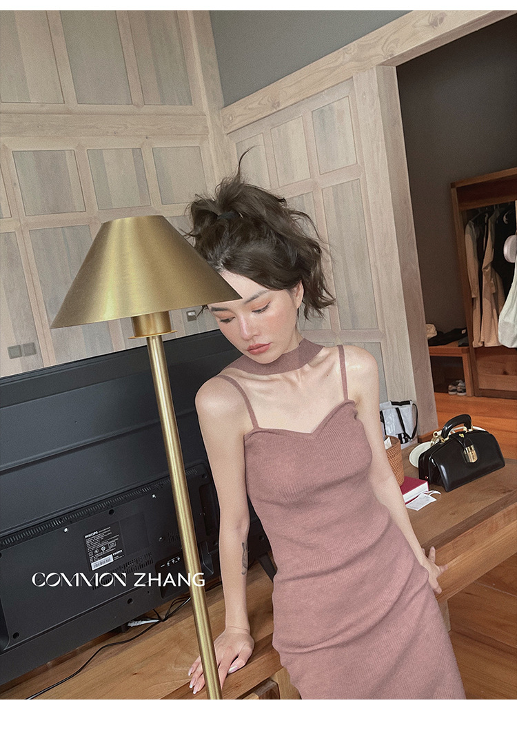 Thirteen Factories Clearance Sale [Special Offer Non-refundable and non-exchangeable] Sweet and Spicy Style Figure-Hugging Knitted Halter Dress for Women 91011 pic 17