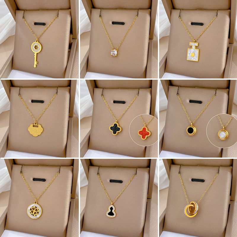 【通体钛钢】几何星球个性极简风炉内真金项链女ins网红锁骨链详情3