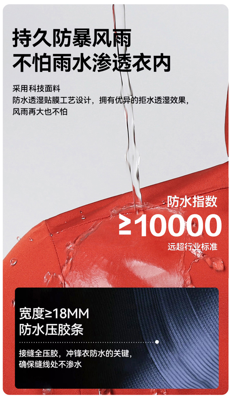 国标压胶户外冲锋衣男女三合一两件套防风防水外套工作服可印LOGO详情5
