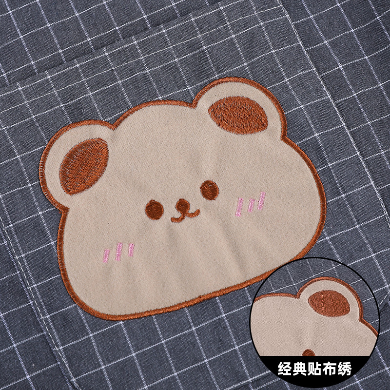 韩版家用围裙厨房透气印字logo男女通用餐饮耐磨围腰防脏卡通餐厅详情12