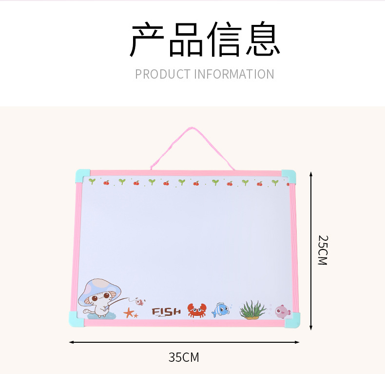 Personalizado cristal doble cara dibujo tablero tablero magnético para niños dibujo puzzle juguetes al por mayor una pieza generación de cabello blanco y negro ambos lados pic 1