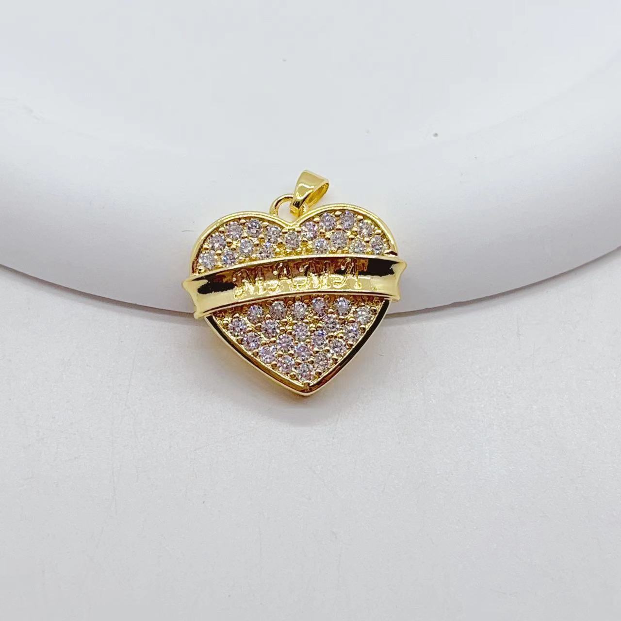 New cross-border products from Europe and America: simple, fashionable and personalized large heart pendant for women, fully inlaid with 18K zirconium copper plating, factory direct sales pic 5