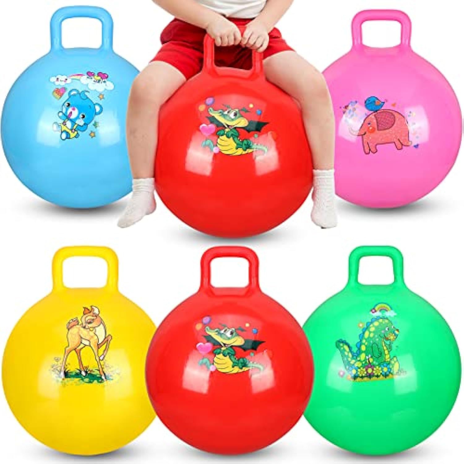 55cm表情加厚手柄球儿童充气玩具羊角球跳跳球地摊批发户外玩具详情5