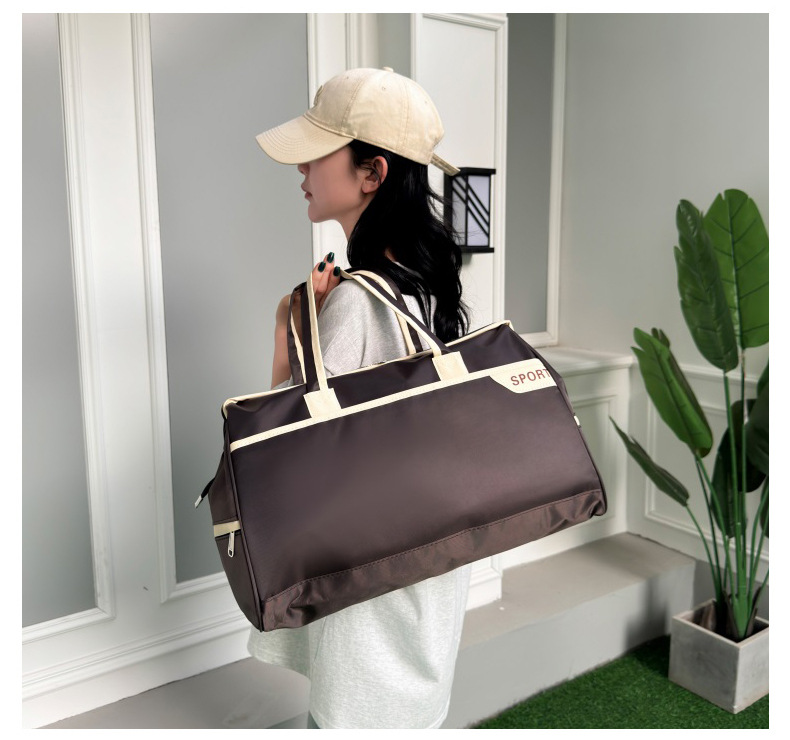 新款简约通勤手提旅行包牛津布加厚耐用运动健身包出差行李收纳袋详情24