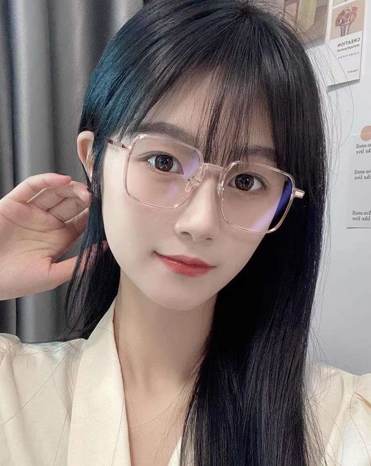光感变色近视眼镜成品防蓝光眼镜框变色眼镜女大框高颜值显瘦素颜详情19