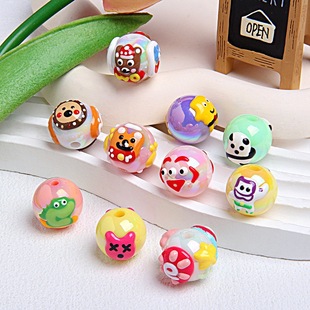 卡16七彩电镀珠中珠手绘珠素材diy手链车挂串珠散珠珠子厂家批发详情3